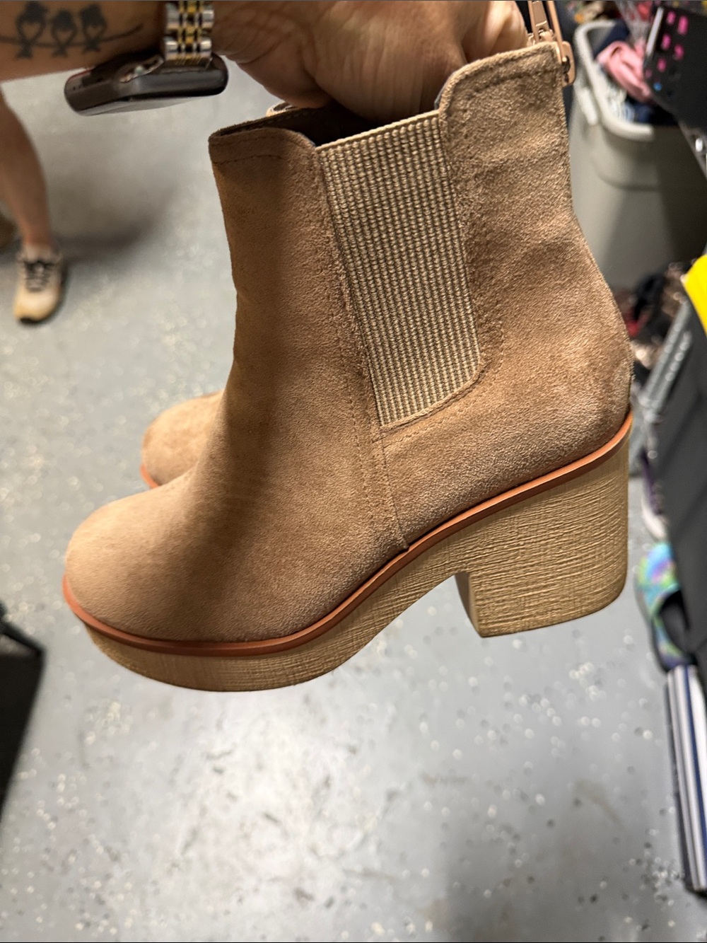 Pierre Dumas Tan Suede Chelsea Ankle Boots